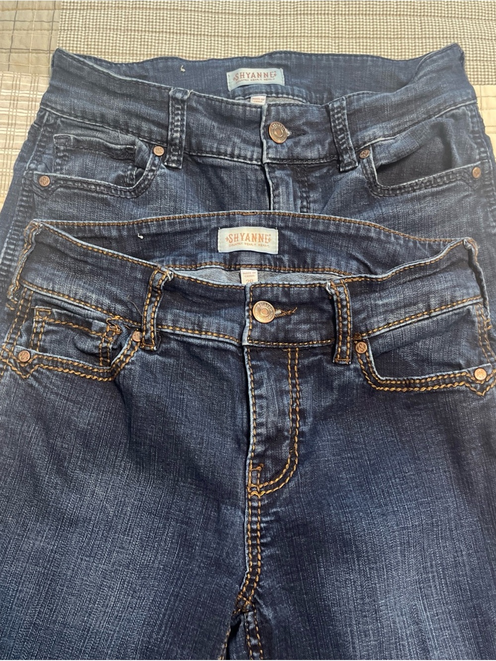 2 Pair Shyanne Women’s Bootcut Jeans 28x34 Reg Dark Wash Stretch Western Denim - Picture 2 of 16